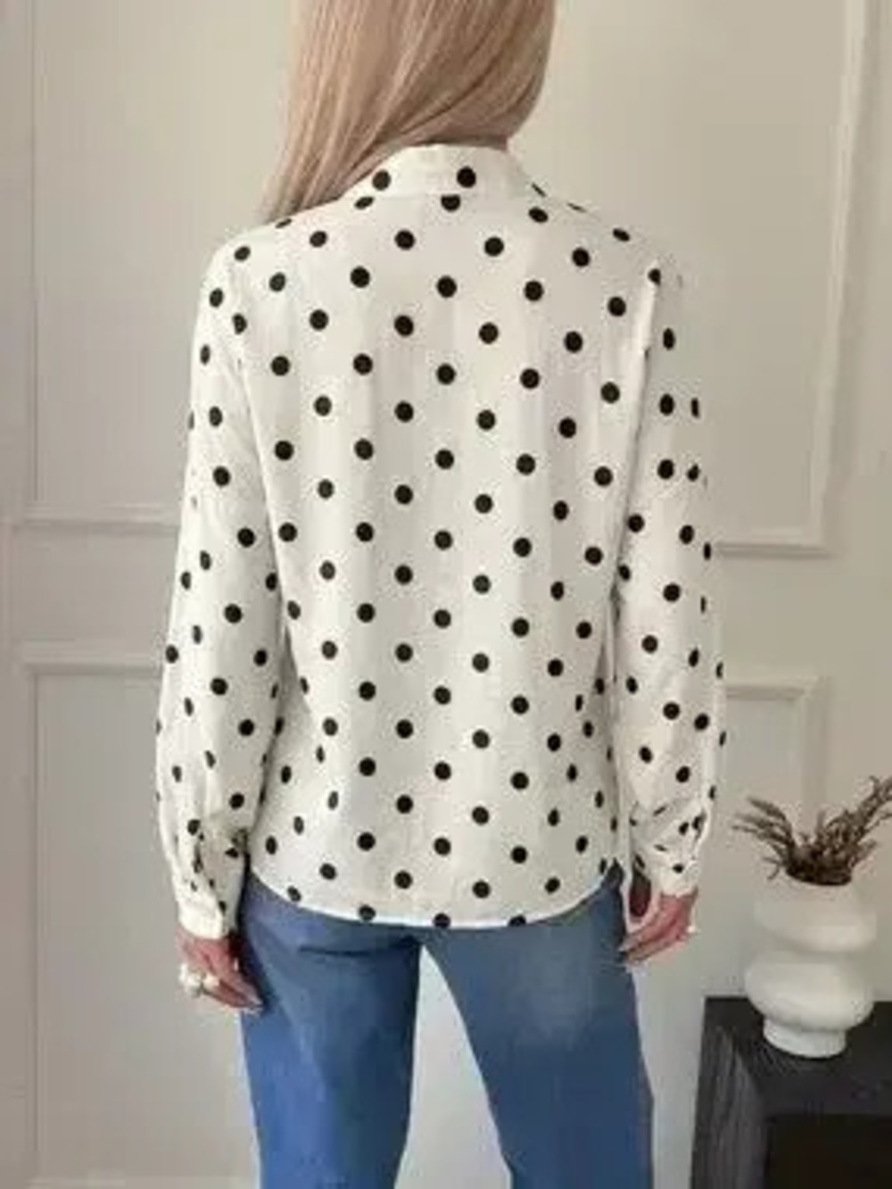 Polka Dot Button-Up Shirt - Picture 5 of 9